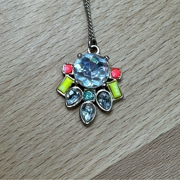 LOFT Silver Tone Necklace with Gem Pendant 33” - Picture 3 of 7